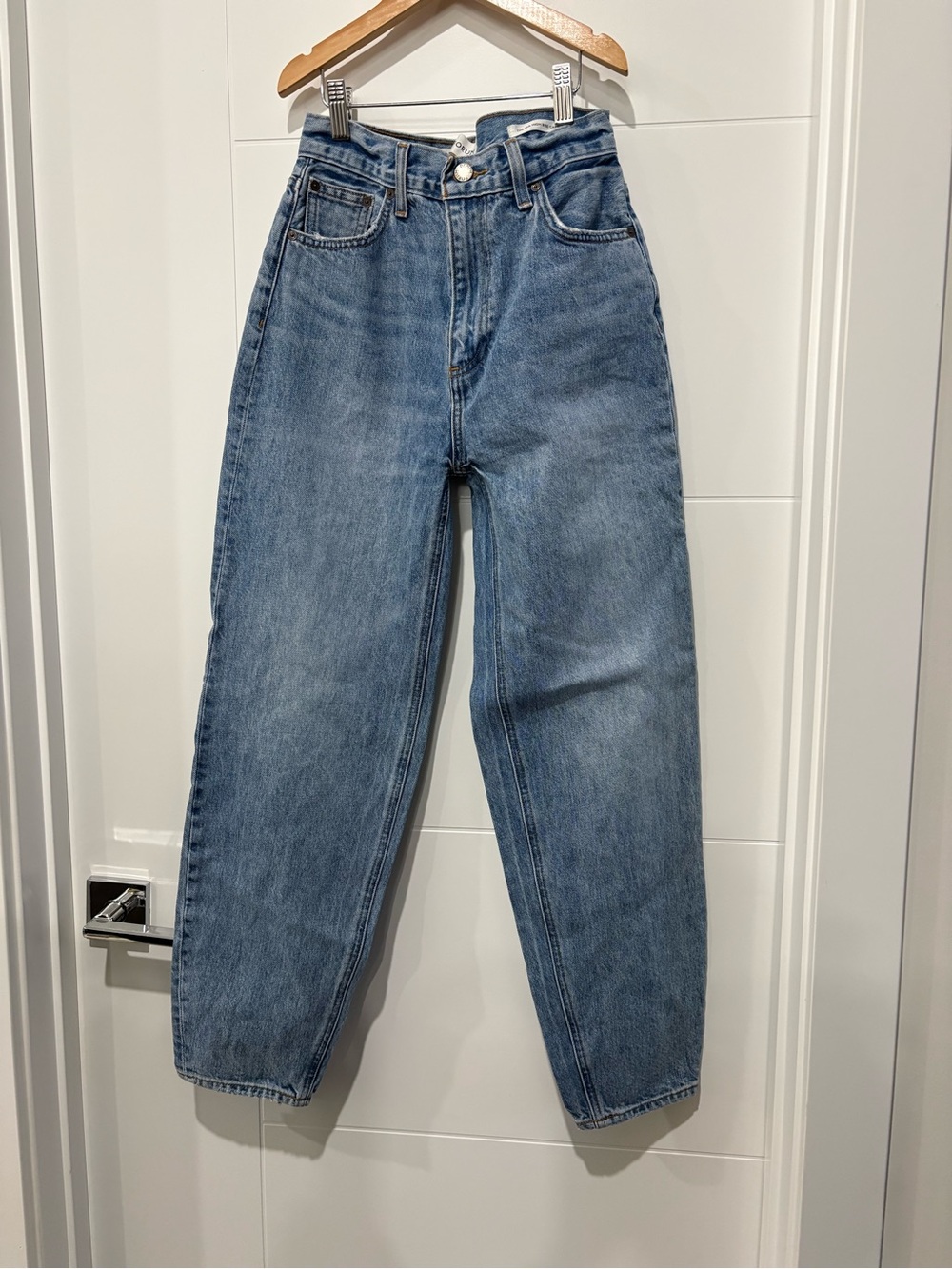 Denim Forum Medium Blue High-Rise Relaxed Boyfriend Jeans
